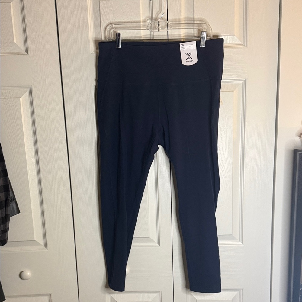 Xersion Dark Blue High-Rise Fitted Leggings